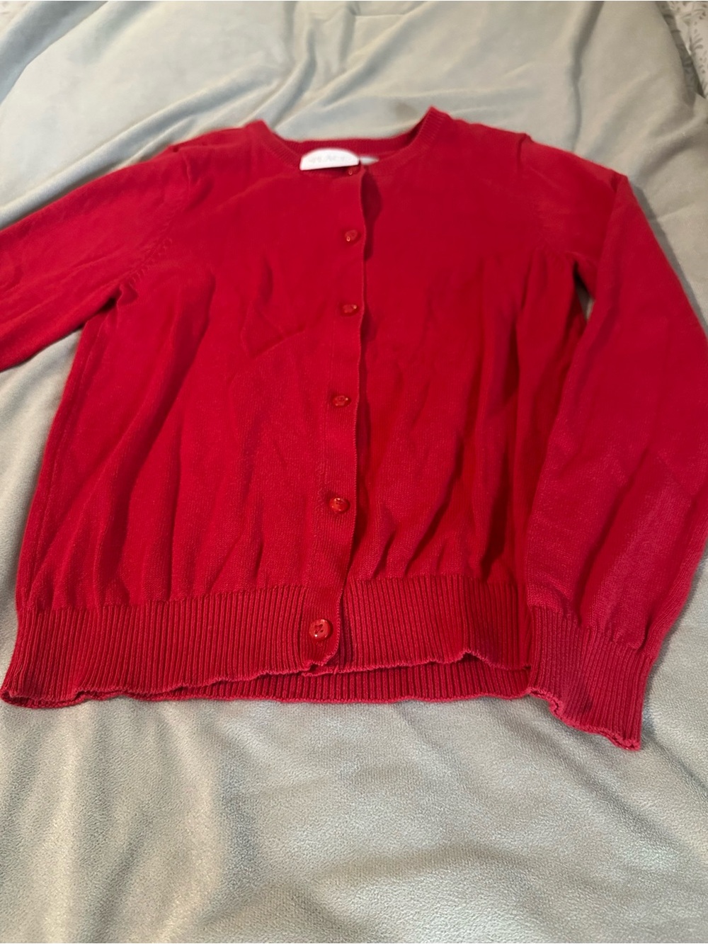 Children’s Place Red Girls Crewneck Button-Front Sweater